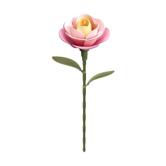 ROKR Floral Art Series 3D Puzzle Single Flower DIY Craft for Christmas Gift,Thanksgiving,Mother's Day,Valentine's Day,Birthday Gift Decoration, Pink Camellia