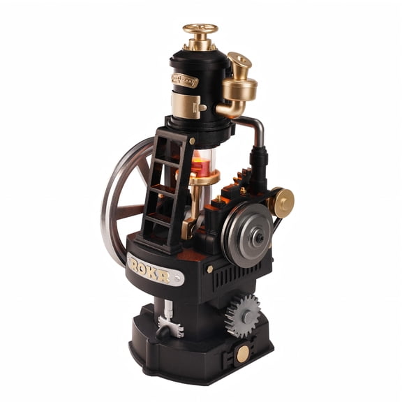 ROKR Industrial City Thermo Engine 3D Puzzle, Motorized Mechanical Model with Moving Piston, Dual Pulleys and LED Light for Adults and Teens