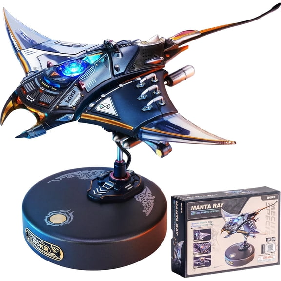 ROKR Mechanical Manta Ray 3D Metal Model Puzzle for Adults & Teens, Mechanical STEM Model Building Kit