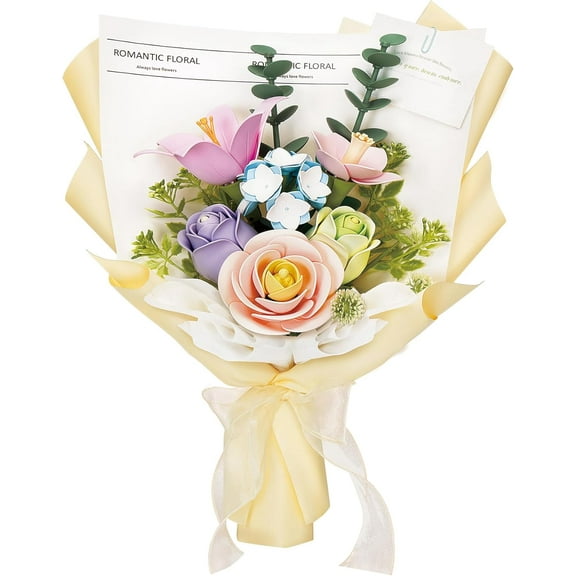 ROKR Spring Bouquet 3D Puzzle Flower DIY Assembly Craft Christmas Gift,Thanksgiving,Mother's Day,Valentine's Day,Birthday Gift Decoration,165pcs