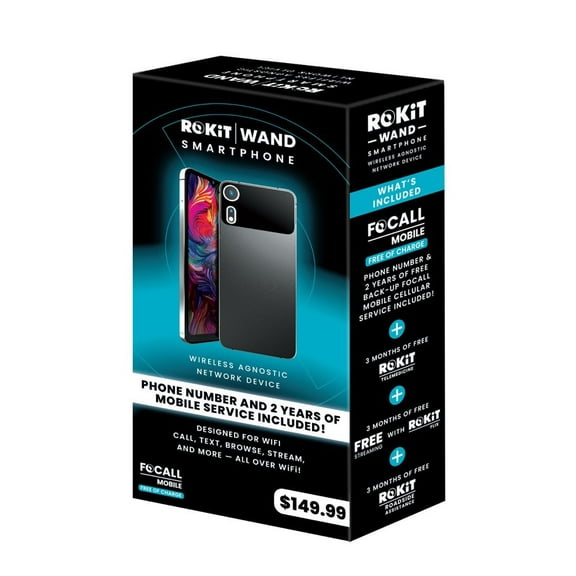 ROKiT WAND Smartphone WiFi Calling, Android 13, 6.5 HD+, Free Backup Cellular Service (2 Years), 64GB + 8GB RAM