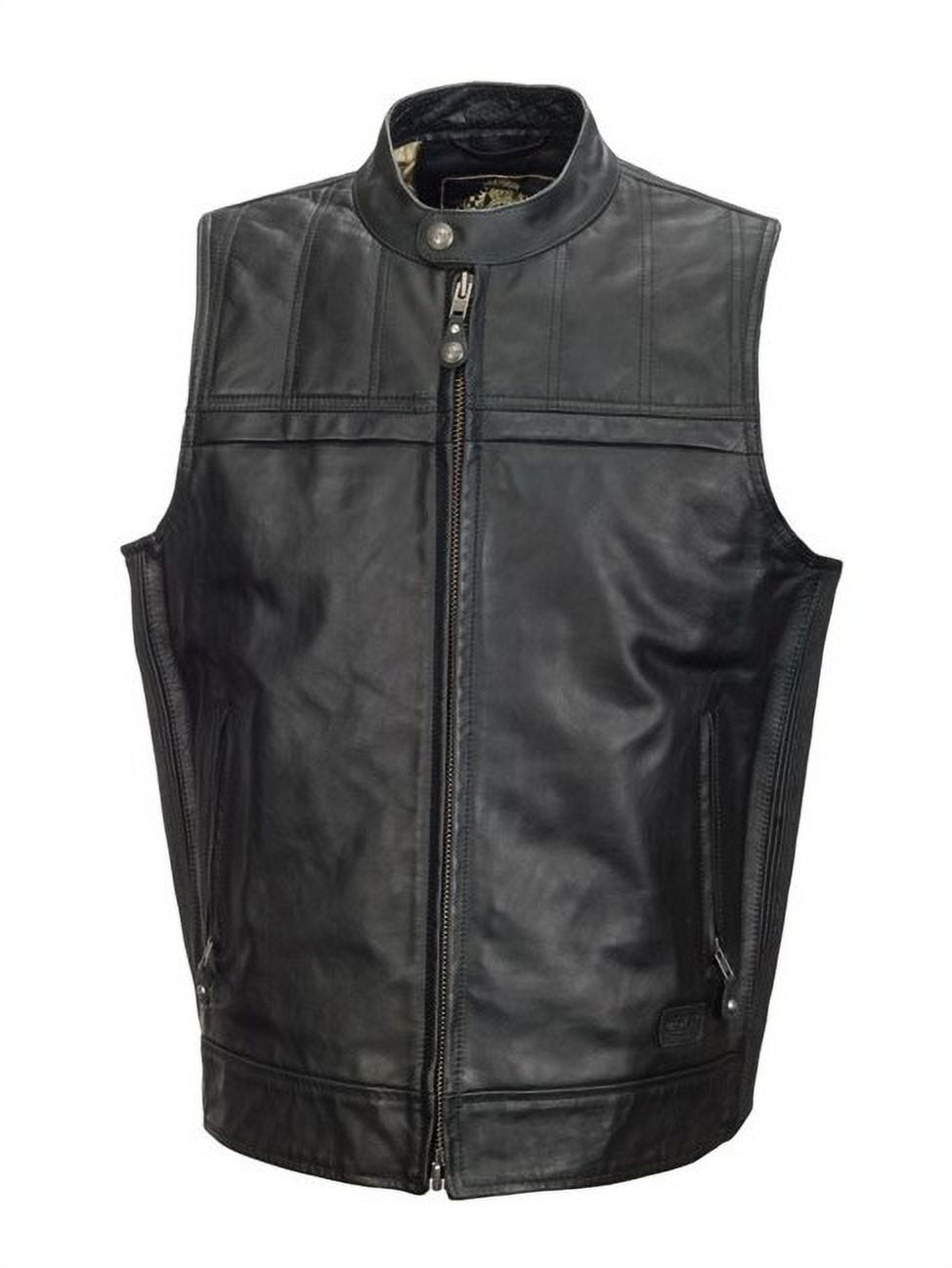 ROLAND SANDS DESIGNS APPAREL Colt Leather Vest Black XL 0809-1219-0055 ...