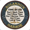 thumbnail image 1 of ROLANDO'S Garage Rules 14" Round Metal Sign Garage Wall Decor 100140015435, 1 of 1