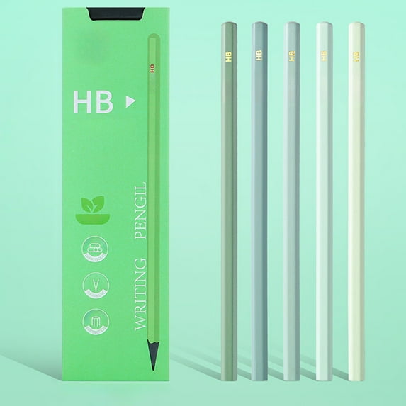 ROLKFUK 10 Pack Ebony Pencils, Stu-dent Hexagonal Pencils, Non-Toxic Lead-Free, Breakproof, Capped, Black Wood Gradient, Ergonomic for ki-ds Sch-ool Writing