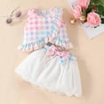 thumbnail image 1 of ROLKFUK Baby Girls Half Skirt Set- Cotton Sleeveless Fashion Cute Summer Clothes Suit Pink Size 6-9 Months, 1 of 10