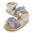 thumbnail image 1 of ROLKFUK Baby Girls Sandals, Lightwight Non Slip Open Toe Soft Sole Summes Shoes Silver Size 11, 1 of 6