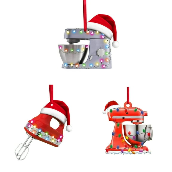 ROLKFUK Baking Mixer Christmas Ornament - Flat Double-Sided, Christmas Tree Decor & Gift for Bakers