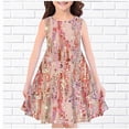 thumbnail image 1 of ROLKFUK Big Girls Casual Dresses, Print Sleeveless Crew Neck Summer Clothes Pink Size 13-14 T, 1 of 3