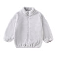 thumbnail image 1 of ROLKFUK Boys Girls Fleece Jackets, Long Sleeve Full Zip Casual Kids Fall Winter Coats Gray Size 7-8 T, 1 of 6