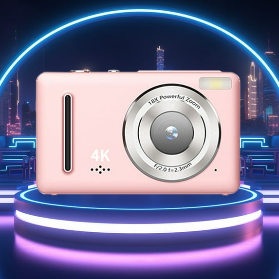 ROLKFUK Digital Camera-HD 1080p/720p 64MP Night Vision,Pocket Mini Point-and-Shoot Vlogging Camera,Small Video Recorder with Memory Card,SD Card,USB C Adapter-for Gifts,on Save