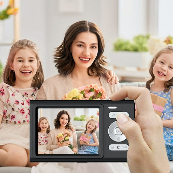 ROLKFUK Digital Camera,HD 1080p Camcorder with Night Vision–Portable Mini Pocket Video Recorder,Kids Camera for Home Movies,Battery Charger Included–Great for Gifts,on Save