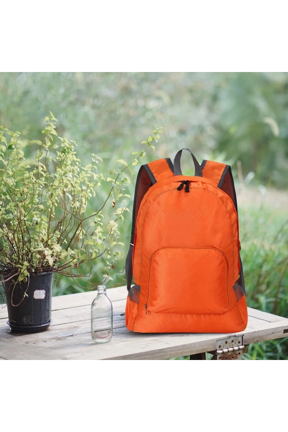 Foldable Backpack Ultra Lightweight Water Resistant Nylon Packable Travel Daypack Hiking Outdoor Sports Daily Leisure Large Capacity Folds into Small Size Orange