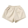thumbnail image 1 of ROLKFUK Girls Shorts- Cotton Soft Casual Lightweight Summer Shorts Beige Size 4 Years, 1 of 9
