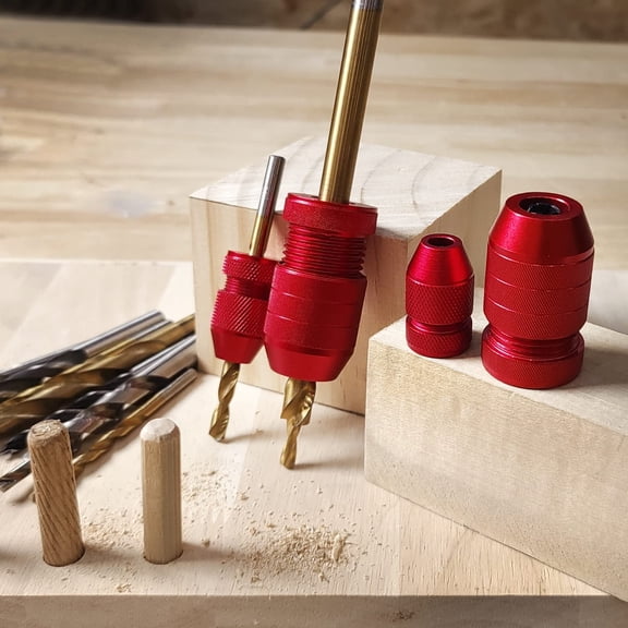 ROLKFUK Heavy Duty Adjustable Drill Depth Stop Kit - Aluminum Depth Collar for Woodworking, Drill Bit Gauge for Precise Drilling, Universal Depth Control for Metal Tile Plastic