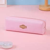 ROLKFUK Large Capacity Cartoon Pencil Case for Stu-dents, Oxford Cloth Cute Pencil Pouch with Multi Compartments, Portable Pink Simple Style Stationery Organizer for Sch-ool