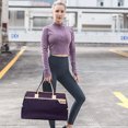 thumbnail image 1 of ROLKFUK Large Capacity Purple Gym Bag, Waterproof Travel Duffel for Women with Shoes Compartment, Lightweight Weekender Overnight Bag for Men, Sports Duffel for Weekend Getaways, 1 of 6