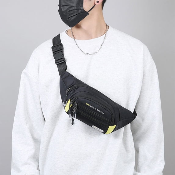 ROLKFUK Mens Sling Bag Crossbody Chest Pack Lightweight Waterproof Nylon Travel Backpack Shoulder Bag for Hiking Daily Use