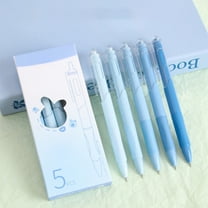 ROLKFUK Morandis Series 5 Pack Retractable Black Gel Pens, Quick-Drying Smooth Writing, Ergonomic Grip for Stu-dents, Sch-ool & Office Use