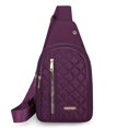 thumbnail image 1 of ROLKFUK Multi-Pocket Sling Crossbody Bag, Purple, Adjustable Strap, Oxford Cloth, 1 of 5