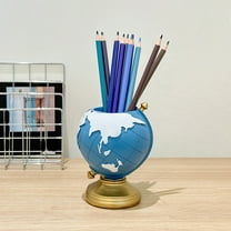 ROLKFUK Novelty Resin Pencil Holder, Decorative & Personalized 2-in-1 Pen Holder with Storage, Cute Desktop Organizer for Office Sch-ool, Unique Birthday Gift Desk Decoration