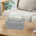 thumbnail image 1 of ROLKFUK Organizing Racks Matte Frosted Leather Tissue Box, Gray - U-Shaped Wide Opening, Built-in Spring Bottom, Odorless Wall-Mounted for Home, Office & Car, 1 of 6