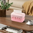 thumbnail image 1 of ROLKFUK Organizing Racks Pink Plastic Tissue Box Cover & Facial Tissue Holder - Easy to Clean, Antistatic, Suitable for Bathroom, Home, Office, Car - Stylish Organizer (7.87x5.12x4.33in), 1 of 6