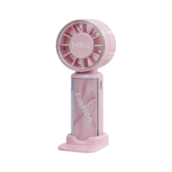 ROLKFUK Pink Handheld Turbo Fan, Portable Rechargeable High Speed Mini Fan, 3-Speed Quiet Personal Cooling for Travel, Camping, Office & Outdoor Use