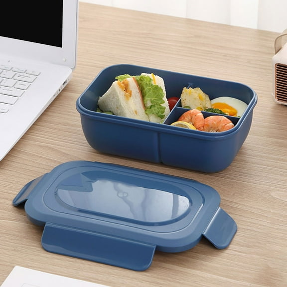 ROLKFUK Silicone Bento Box 3 Compartment, Microwave & Dishwasher Safe, Stackable Lunch Box for Adults ki-ds, Meal Prep Container, BPA Free Lunch Container for Sch-ool Work