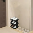 thumbnail image 1 of ROLKFUK Small Plastic Shoe Rack, No-Tool Assembly, Ventilated & Removable, Entryway Storage for All Shoes, 1 of 6