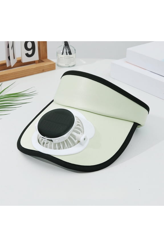 Solar Fan Hat for Ki-ds Rechargeable Cooling Cap with LED Display 650mAh Battery Ice Silk Material Green