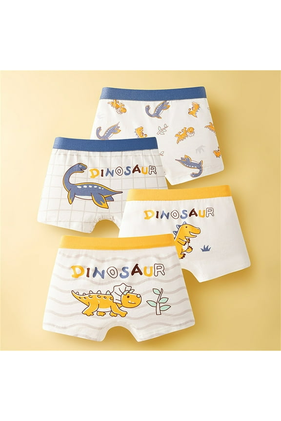 Toddler Boys Boxer Briefs, 4 Pack Breathable Cotton Soft Boys Underwear White Size 6-7T