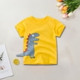 thumbnail image 1 of ROLKFUK Toddler Boys Casual Shirts- Crew Neck Printed Short Sleeve Cotton Fashion Boys Summer Clothes Yellow Size 2T, 1 of 6