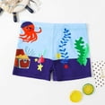 thumbnail image 1 of ROLKFUK Toddler Boys Swim Trunks, Printed Quick Dry Stretch Elastic Waist Beach Shorts Blue Size 6-7 T, 1 of 4
