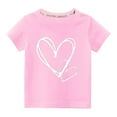 thumbnail image 1 of Cethrio Kids Girls Casual Shirts- Cotton Crew Neck Fashion Short Sleeve Printed Girls Summer Clothes Pink Size 7 T, 1 of 4