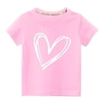 thumbnail image 1 of Cethrio Kids Girls Casual Shirts- Crew Neck Printed Cotton Short Sleeve Fashion Girls Summer Clothes Pink Size 3 T, 1 of 4
