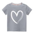 thumbnail image 1 of Cethrio Kids Girls Casual Shirts- Printed Short Sleeve Crew Neck Fashion Cotton Girls Summer Clothes Gray Size 7 T, 1 of 4