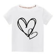 thumbnail image 1 of Cethrio Kids Girls Casual Shirts- Short Sleeve Cotton Crew Neck Printed Fashion Girls Summer Clothes White Size 4 T, 1 of 4