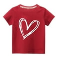thumbnail image 1 of Cethrio Kids Girls Casual Shirts- Short Sleeve Printed Fashion Crew Neck Cotton Girls Summer Clothes Red Size 5 T, 1 of 3