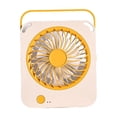 thumbnail image 1 of ROLKFUK USB Desk Fan, Small Quiet Personal Fan with Strong Airflow, 3 Speeds Rechargeable for Office Home Dorm Desk, Yellow, 1 of 6