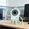 thumbnail image 1 of ROLKFUK USB Rechargeable Mini Fan with Suction Cup & Digital Speed Display, 5-Speed Portable Fan for Kitchen Office Bathroom Travel, Mint Green, 1 of 6