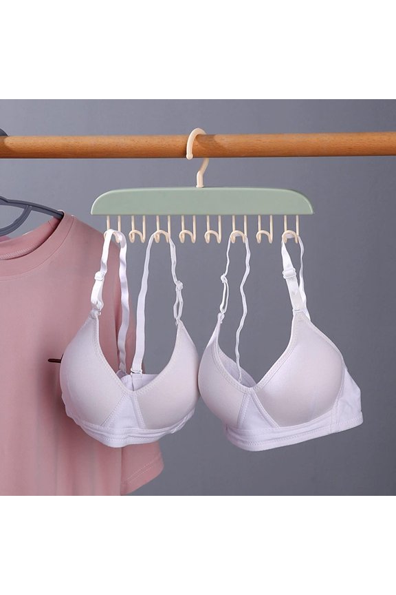 Wall Mounted 8 Hook Clothes Rack, Space Saving Wave Hanger with Adhesive, No Drill Wall Hooks for Bathroom Bedroom Dorm Organizer