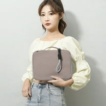 ROLKFUK Waterproof Tablet Sleeve, Multi-Compartment Electronics Organizer Pouch, Protective Travel Case for Business - Nylon, Gray, Fits Tablets & Accessories