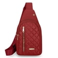 thumbnail image 1 of ROLKFUK Women's Multi Pocket Sling Crossbody Bag, Lightweight Oxford Chest Bag for Travel Hiking, 1 of 5