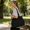 thumbnail image 1 of ROLKFUK Womens Large Lightweight Nylon Tote Bag, Water Resistant Multi-Pocket Shoulder Bag for Work, Travel, Gym & Everyday Use - Black, 1 of 6