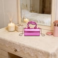 thumbnail image 1 of ROLKFUK Womens Metallic Pink Heart Shape Mini Shoulder Bag Crossbody Purse Lightweight Faux Leather Handbag with Zipper Pocket, 1 of 6