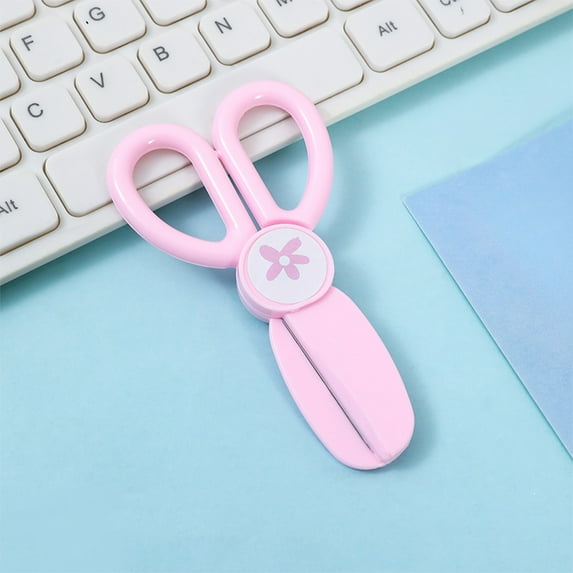 ROLKFUK ki-ds Safety Scissors, Blunt Tip Plastic Craft Scissors for Toddlers, PreSch-ool Ergonomic Easy-Cut No-Hurt Scissors for Kindergarten Art Paper Cutting