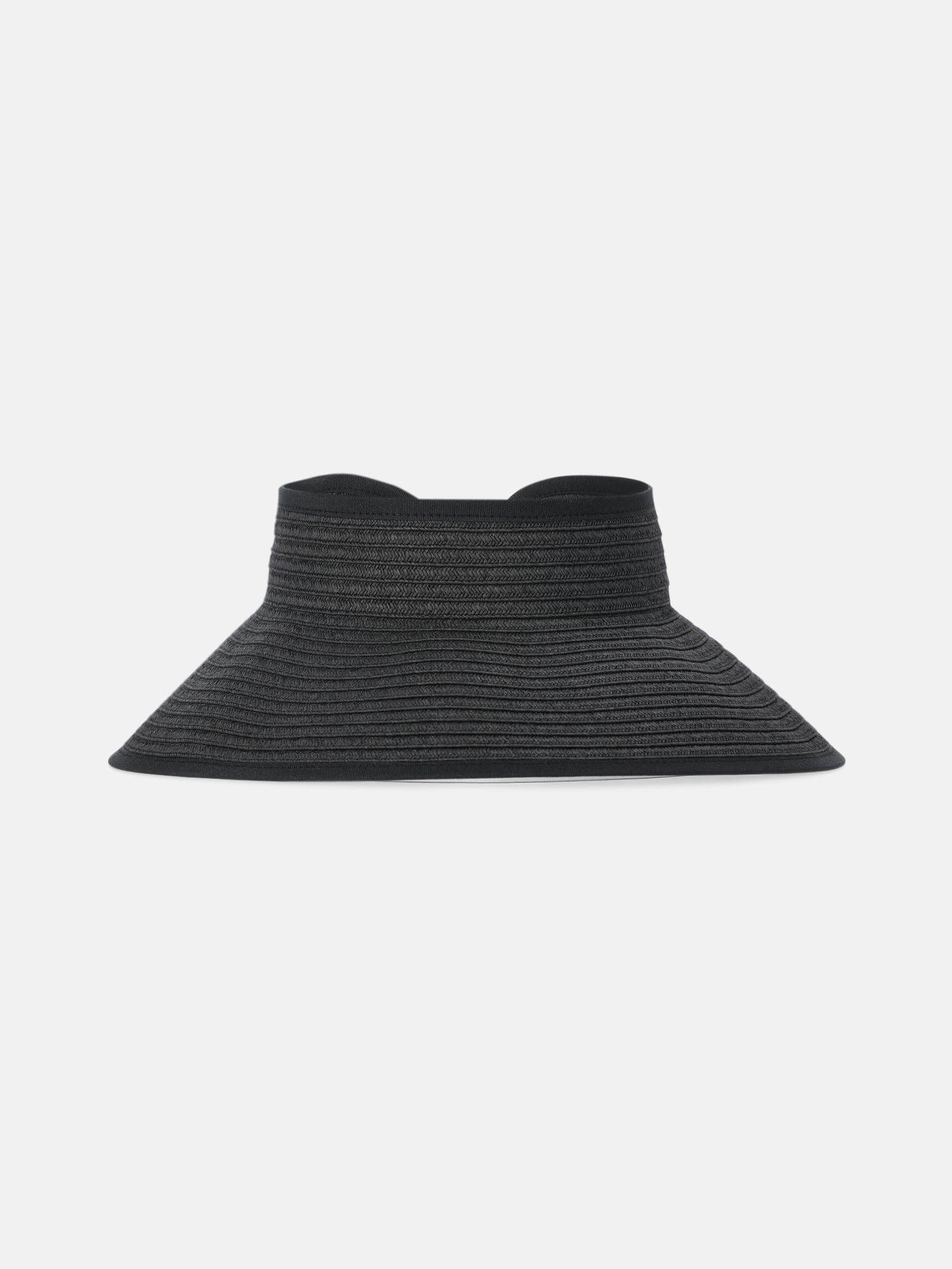 Time and Tru Women's Packable Straw Visor Hat, Black