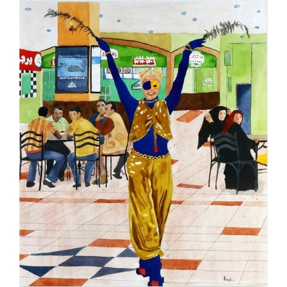 Roller Skate Performer, Own Composition, A2 Size Limited edition Print Matte Finish.