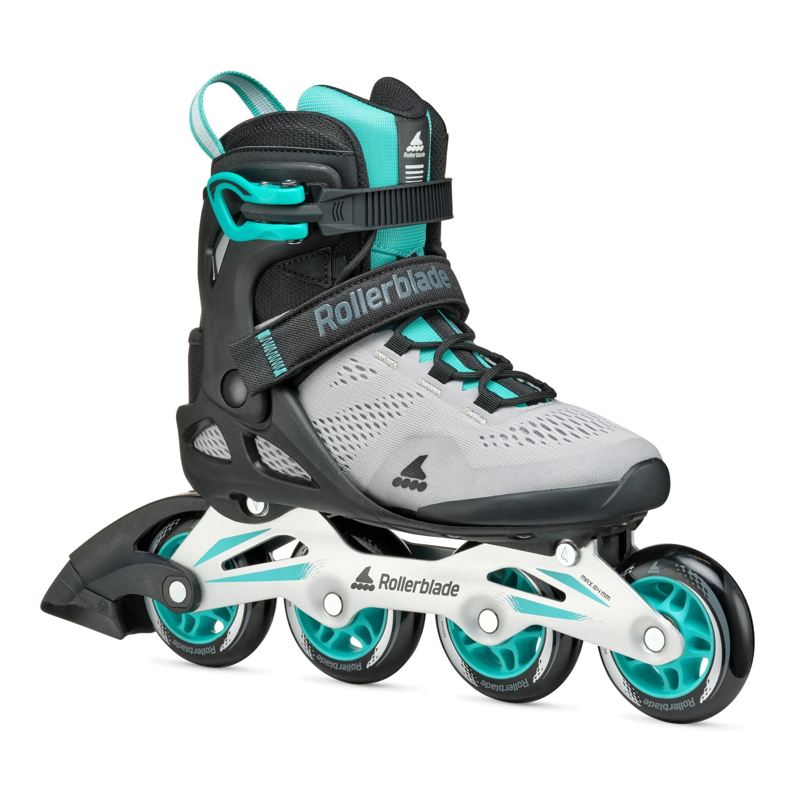 ROLLERBLADE Adult Female Macroblade 80 Inline Skates, Color: Gray/Teal Blue, Size: 9/9.5