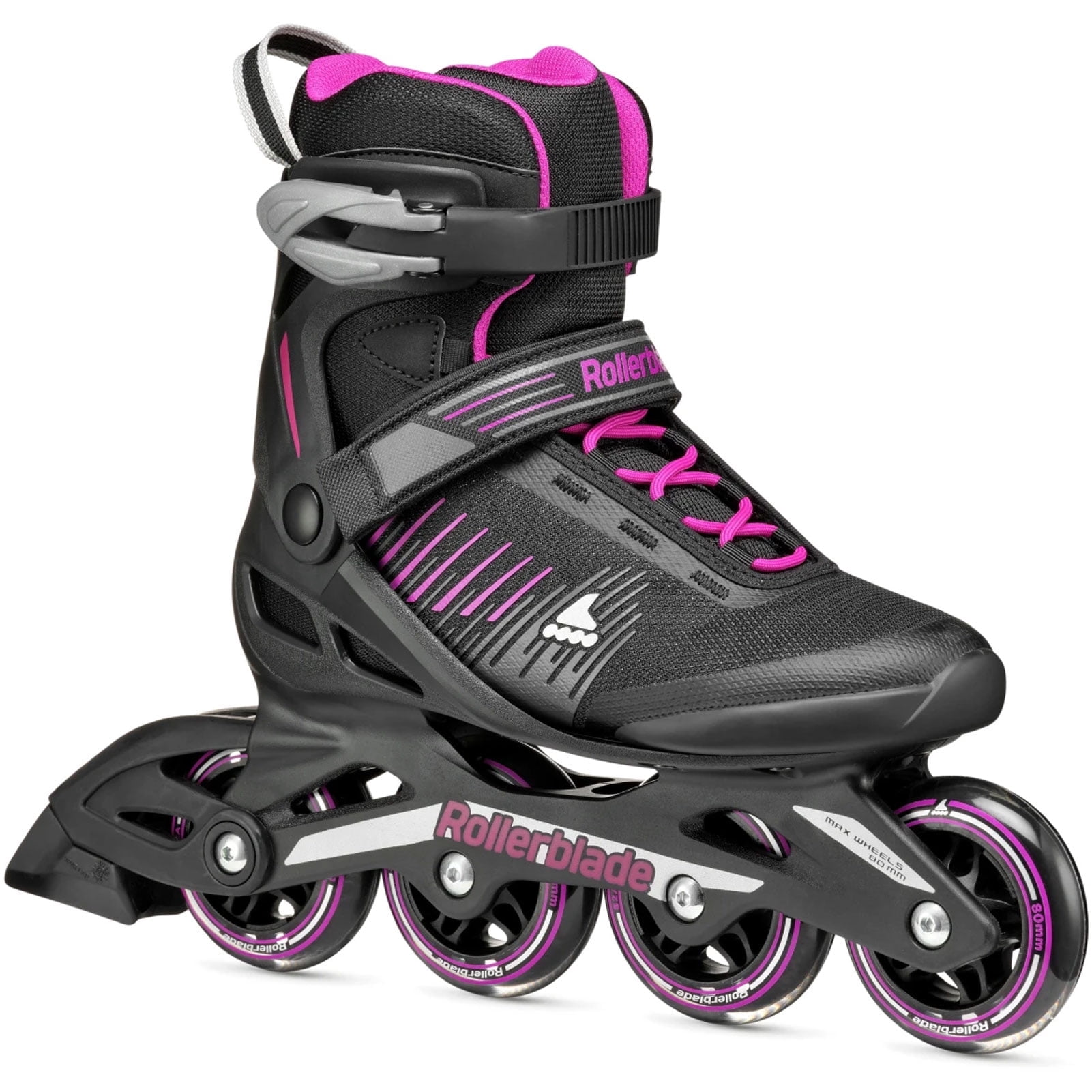 ROLLERBLADE Adult Female Zetrablade Black/Cyclamen Pink Inline Skates, Size: 7/7.5